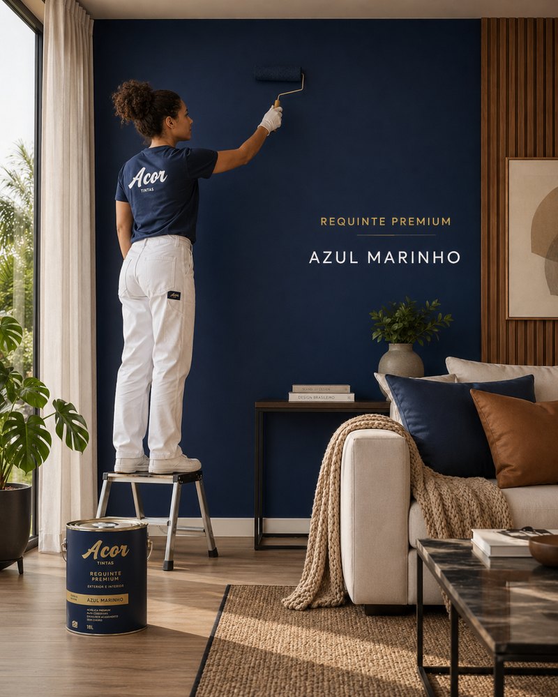 Ambiente A Cor Tintas com a cor Azul Marinho.