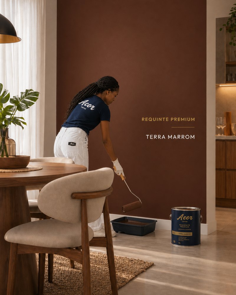 Ambiente A Cor Tintas com a cor Terra Marrom.